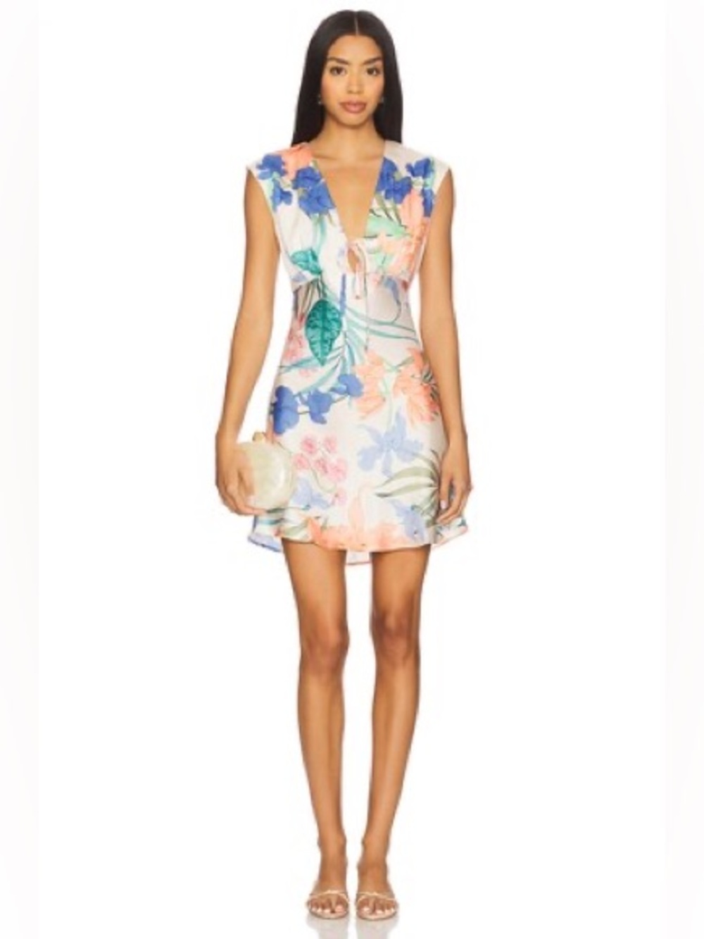 NEW MINKPINK Ravina Bias Cut Mini Dress Ivory Floral Luxury Silky NWT.       22